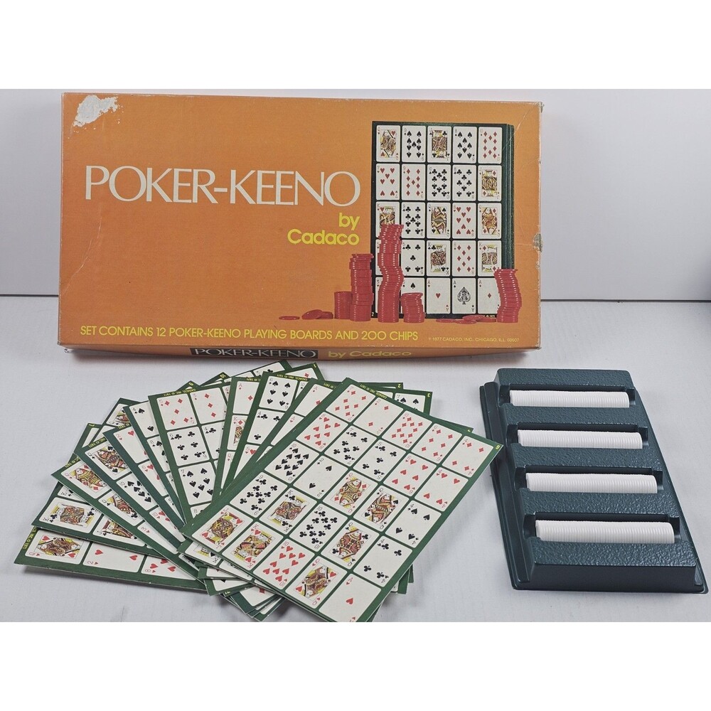 Vintage Cadaco Poker Keeno Board Card Game 1977 Complete